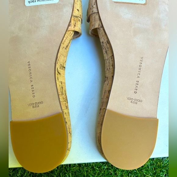 Veronica Beard Eni Chain-Trimmed Cork Slides 6.5 New - Picture 12 of 16
